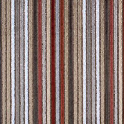 Beige and Rust Striped Velvet | Mood Fabrics