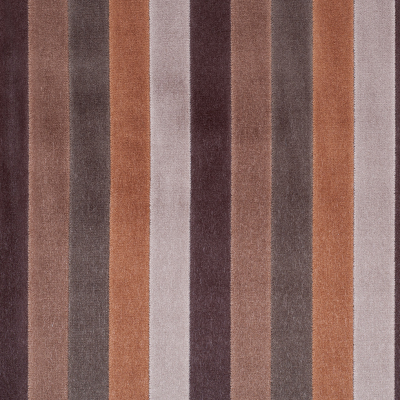 Dark Earth Tones Striped Velvet | Mood Fabrics