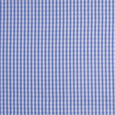 Powder Blue 100% Cotton Checked Shirting | Mood Fabrics