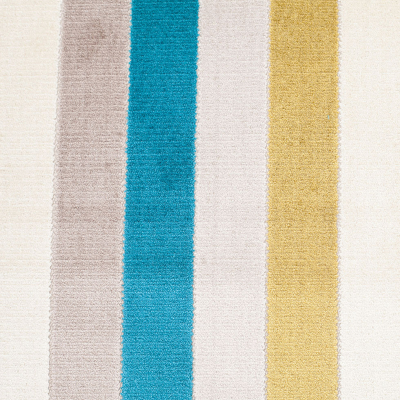 Green/Blue Striped Polyester Blended Velvet | Mood Fabrics