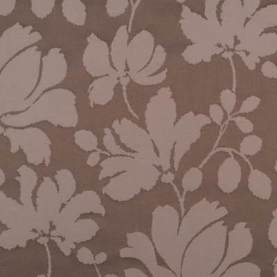 Brown Floral Polyester Sateen/Jacquard | Mood Fabrics