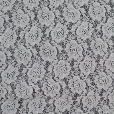 Famous Designer Oatmeal Poly Floral Lace | Mood Fabrics