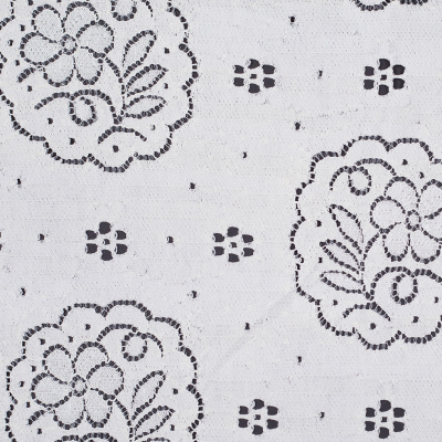 Famous Designer Cotton-Blend Ivory Floral Lace | Mood Fabrics