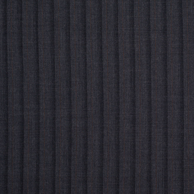 Gray and Black Striped Wool Flannel Suiting | Mood Fabrics