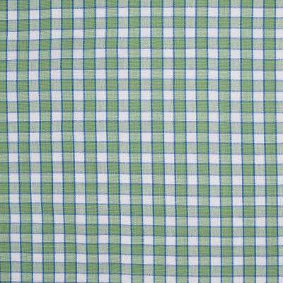 Lime Green and Blue Checked Handwoven Cotton | Mood Fabrics