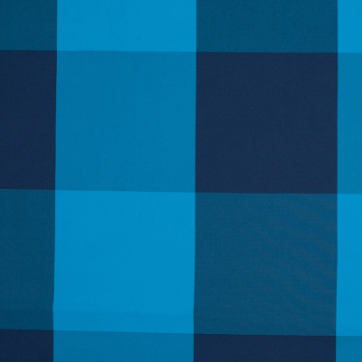 Famous NYC Designer Blue Buffalo Plaid Taffeta | Mood Fabrics