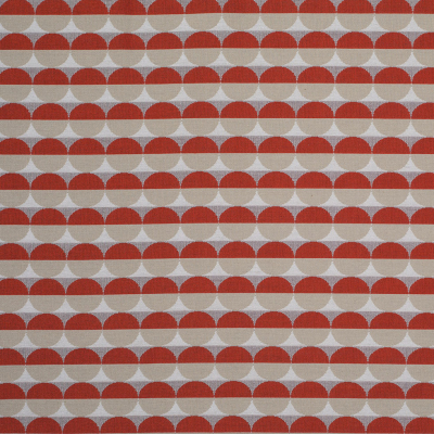 Orange Fiesta and Pumice Stone Geometric Polyester Jaquard | Mood Fabrics