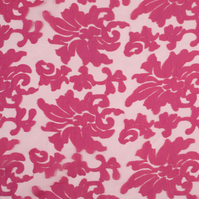 Hot Pink Polyester Lace | Mood Fabrics