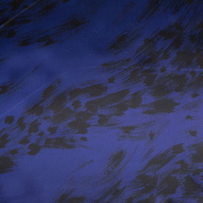 Mazarine Blue Abstract Printed Satin Viscose Lining | Mood Fabrics