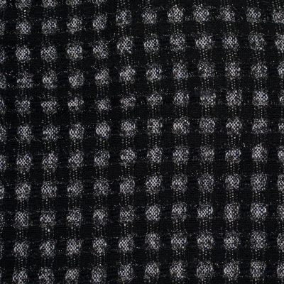 Famous NYC Designer Metallic Black/Blue Cotton-Blended Woven | Mood Fabrics