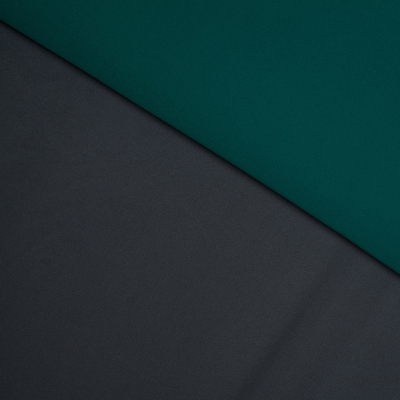 Gravel Gray/Forest Green Double-Faced Neoprene/Scuba Fabric | Mood Fabrics