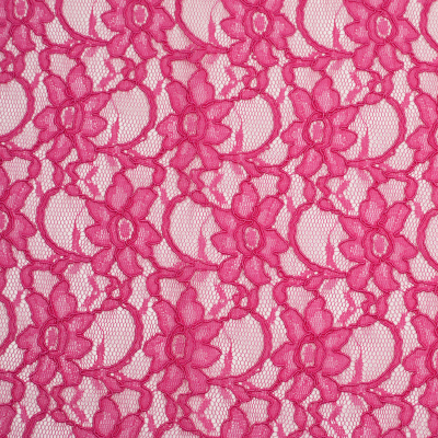 Fuchsia Floral Re-Embroidered Lace | Mood Fabrics