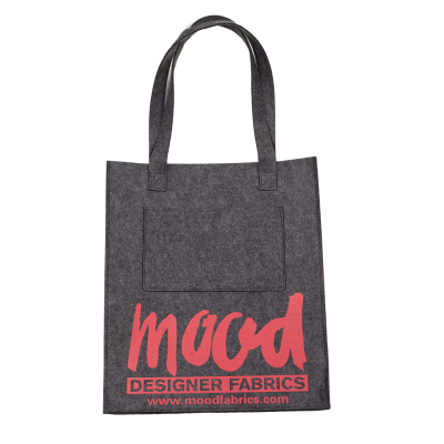 Charcoal Felt Mood Bag with Cayenne Logo | Mood Fabrics