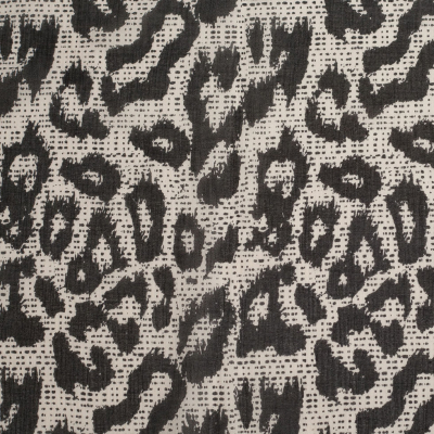Black/White Leopard Printed Crinkled Silk Chiffon | Mood Fabrics