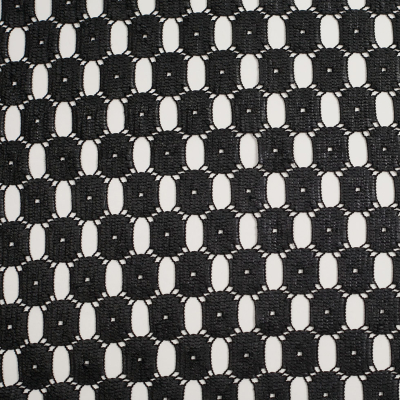 Black Waxed Geometric Lace | Mood Fabrics