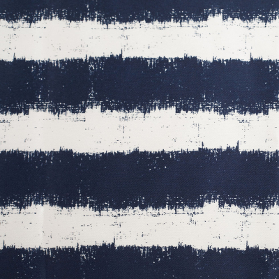 Navy/Off-White Striped Satin-Face Polyester Gazar | Mood Fabrics