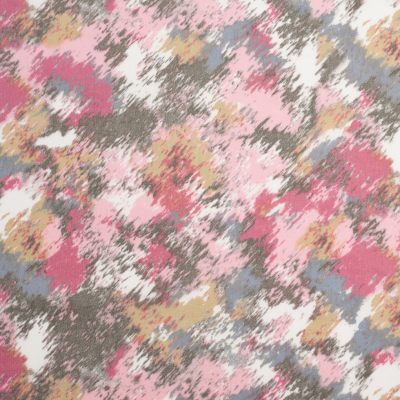 Pink/Green Abstract Cotton Poplin Print | Mood Fabrics