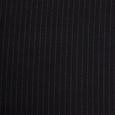 Black Pin Striped Blended Ponte Knit | Mood Fabrics