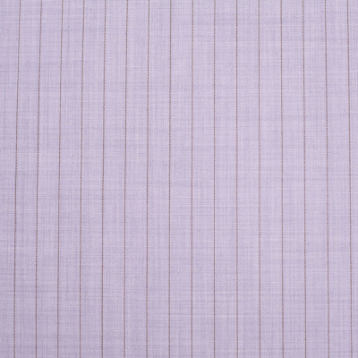 Italian Heather Purple Striped Stretch Polyester Suiting | Mood Fabrics