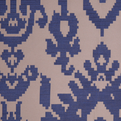 Denim Geometric Polyester Brocade | Mood Fabrics