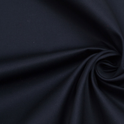 Dark Midnight Blue Satin-Faced Cotton Twill | Mood Fabrics