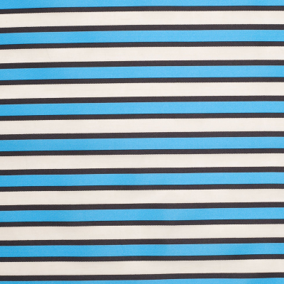 Tanya Taylor Blue Striped Polyester-Cotton Organza/Organdy | Mood Fabrics