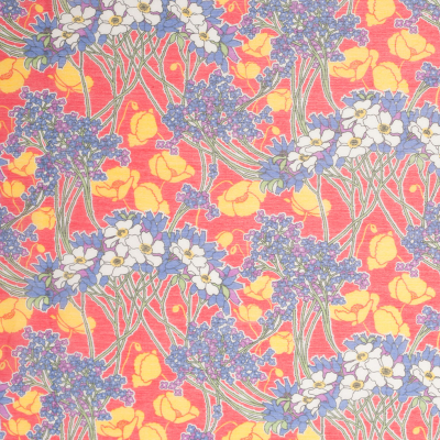 Liberty of London Hazel Red/Blue/Yellow/Purple Silk-Cotton Voile | Mood Fabrics
