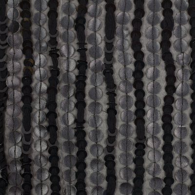 Black Striped Viscose-Polyester Sequins | Mood Fabrics