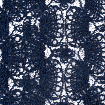 Navy Novelty Sea Shell Polyester Lace | Mood Fabrics