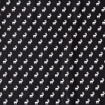 Black/White Reindeer Dense Combed Cotton Poplin | Mood Fabrics
