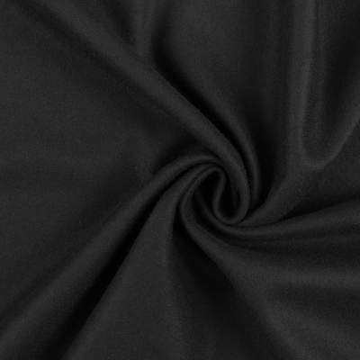 2 Yards of Roberto Cavalli Black Flannelled Wool Twill | Mood Fabrics