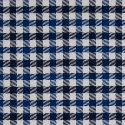 Dazzling Blue/Eclipse/White Gingham Plaid Cotton-Tencel Double Sided Brushed Flannel | Mood Fabrics