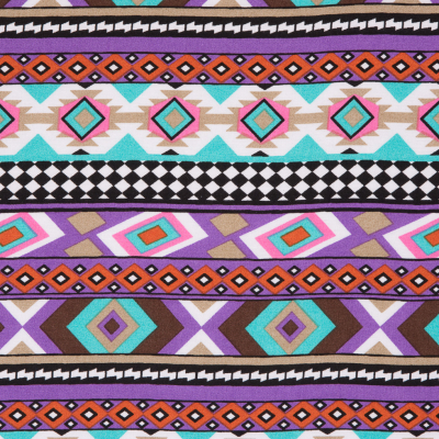 Purple/Blue Navajo Tribal Printed Rayon Woven | Mood Fabrics