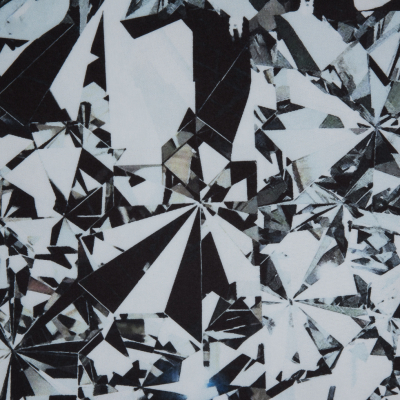 Black/White Broken Glass Digitally Printed Tricot Jersey | Mood Fabrics