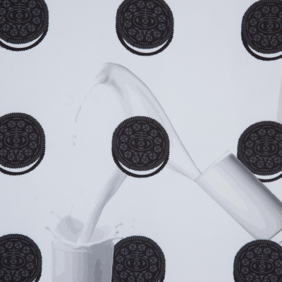 Milk and Cookies Digitally Printed Stretch Neoprene/Scuba Knit | Mood Fabrics