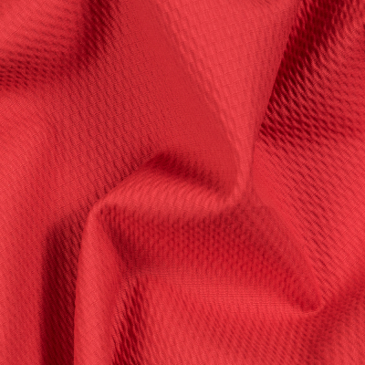 Poppy Red Textural Stretch Cotton Woven | Mood Fabrics