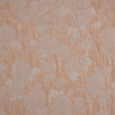 2 Yards of Metallic Mother of Pearl/Apricot Illusion Floral Brocade/Jacquard | Mood Fabrics