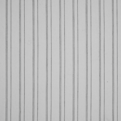 White/Black Pencil Striped Stretch Shirting | Mood Fabrics