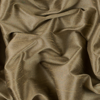 Buff Yellow Solid Polyester Shantung | Mood Fabrics