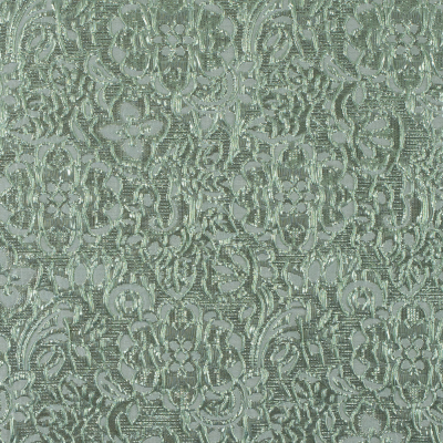 Mint Metallic Floral Brocade | Mood Fabrics