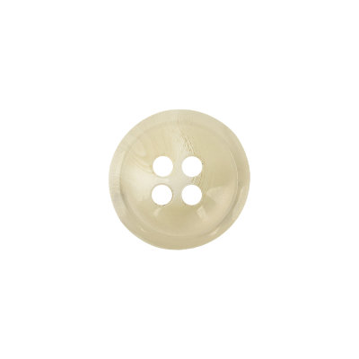 Cannoli Cream Translucent Four-Hole Button - 24L/15mm | Mood Fabrics