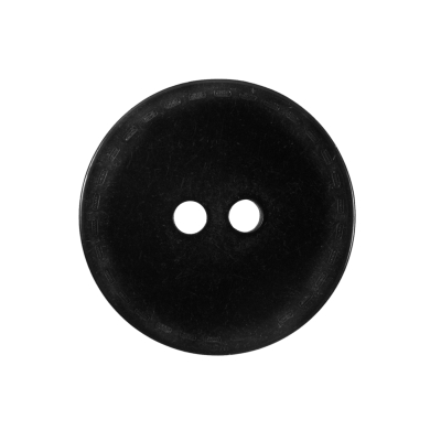 Black Flat Plastic Button - 40L/25.5mm | Mood Fabrics