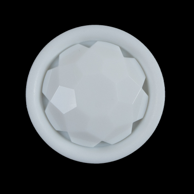 White Plastic Gem Shank-Back Button - 44L/28mm | Mood Fabrics