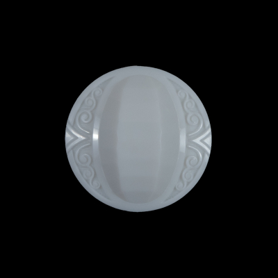White Classy Etched Shank-Back Button - 36L/23mm | Mood Fabrics