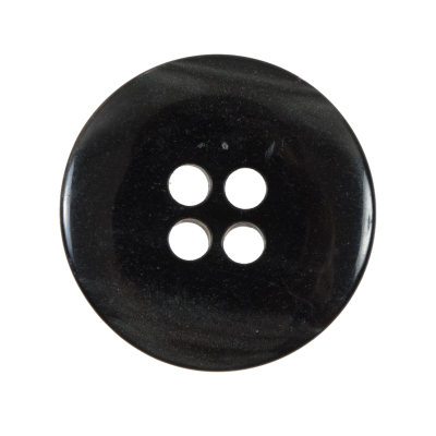 Black Thick 4-Hole Plastic Button - 44L/28mm | Mood Fabrics
