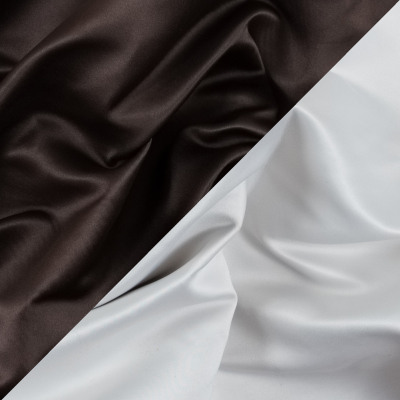 Brown and White Two-Tone Double Duchesse Satin | Mood Fabrics