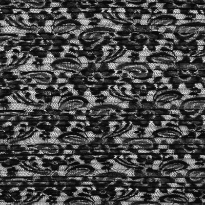 Black All-Over Pleated Lace | Mood Fabrics