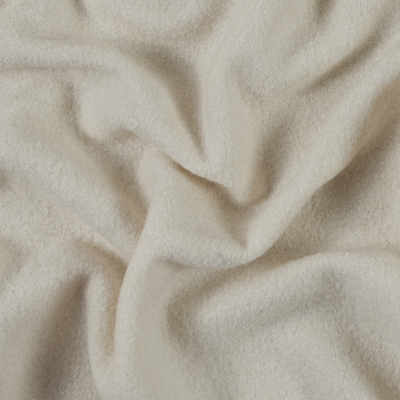 Ketil Antique White Solid Boiled Wool | Mood Fabrics