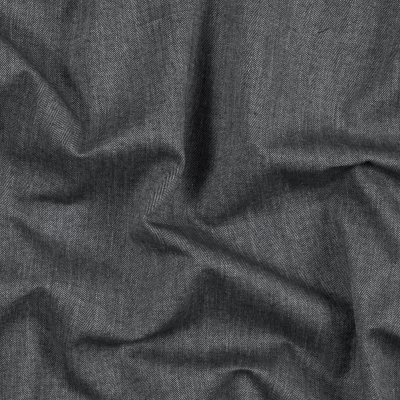 Black Brushed Herringbone Woven Dobby Jacquard | Mood Fabrics