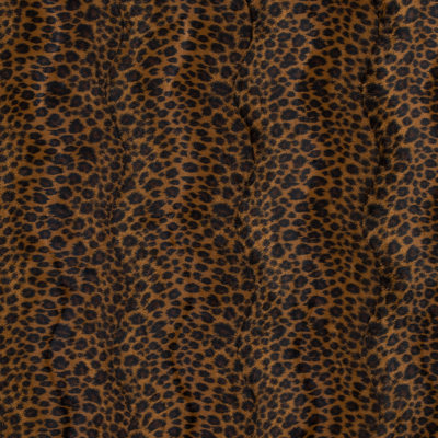 Brown Sugar and Black Leopard Printed Faux Fur | Mood Fabrics